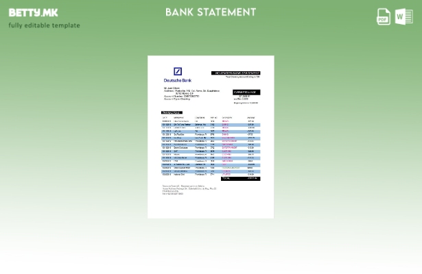 модерен стил шаблон за зборови за извод од банка Мексико Дојче